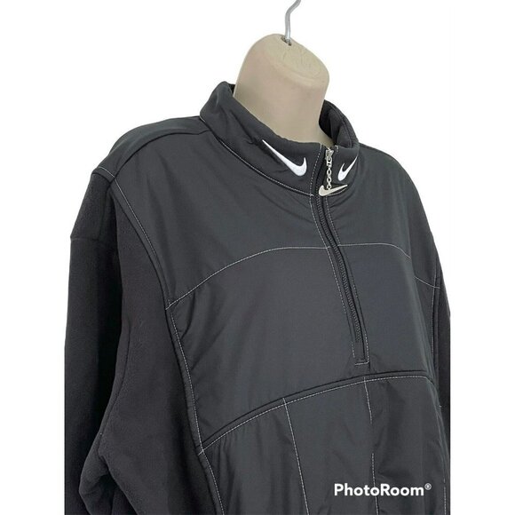 Nike Women's Loose Fit Plus Size 2X  Black 1/4 Zip Fleece Cropped Jacket NWT - Picture 3 of 12